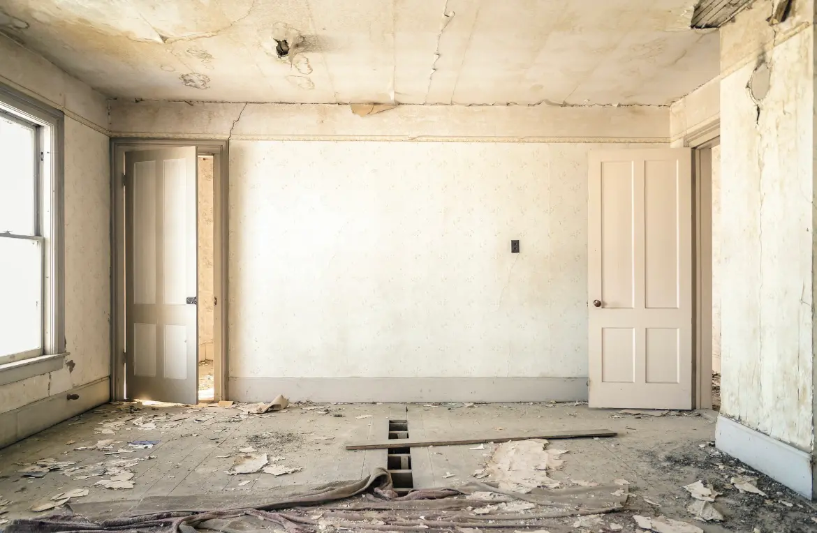 Waste disposal crew managing a cleanout project in Johnston City